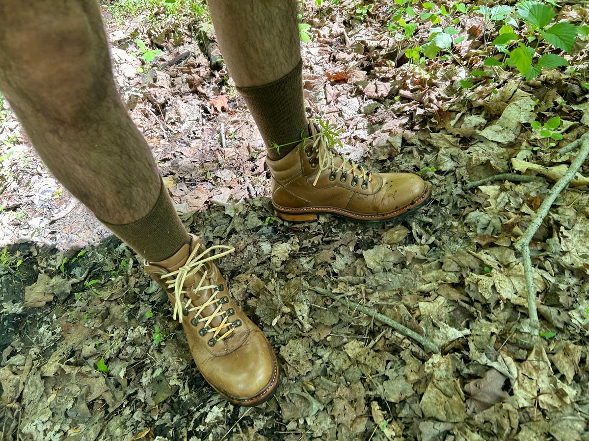 Photo by Vic on May 26, 2026 of the Blkbrd Shoemaker Bulwark Trek Boot in Horween Natural Chromepak.