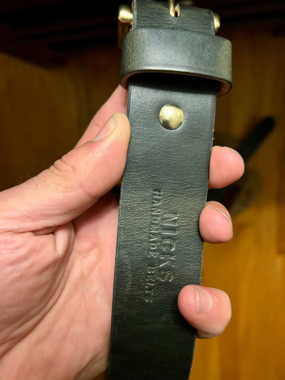 Photo by Vic on April 26, 2026 of the Nicks Work Belt in Wickett & Craig Slate Double Stuffed.