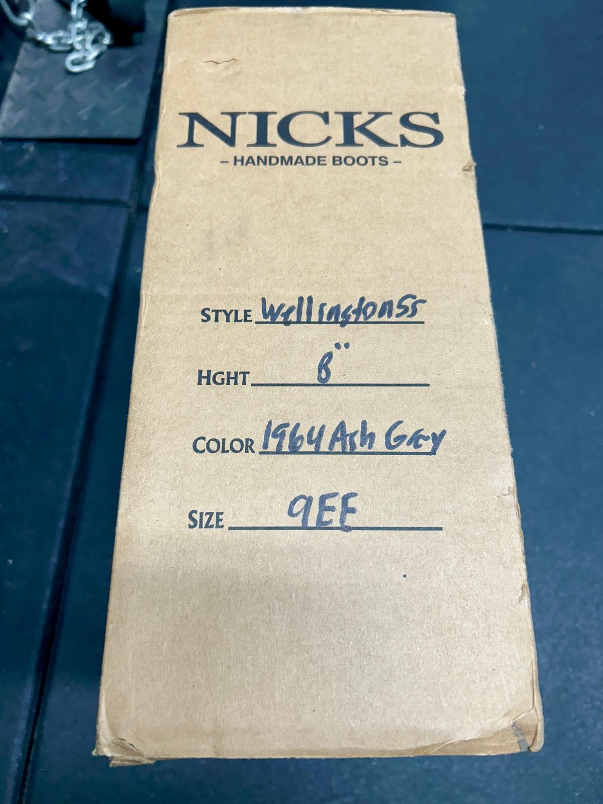 Photo by Vic on June 9, 2026 of the Nicks Doc Wellington in 1964 Ash Grey (7-8oz).