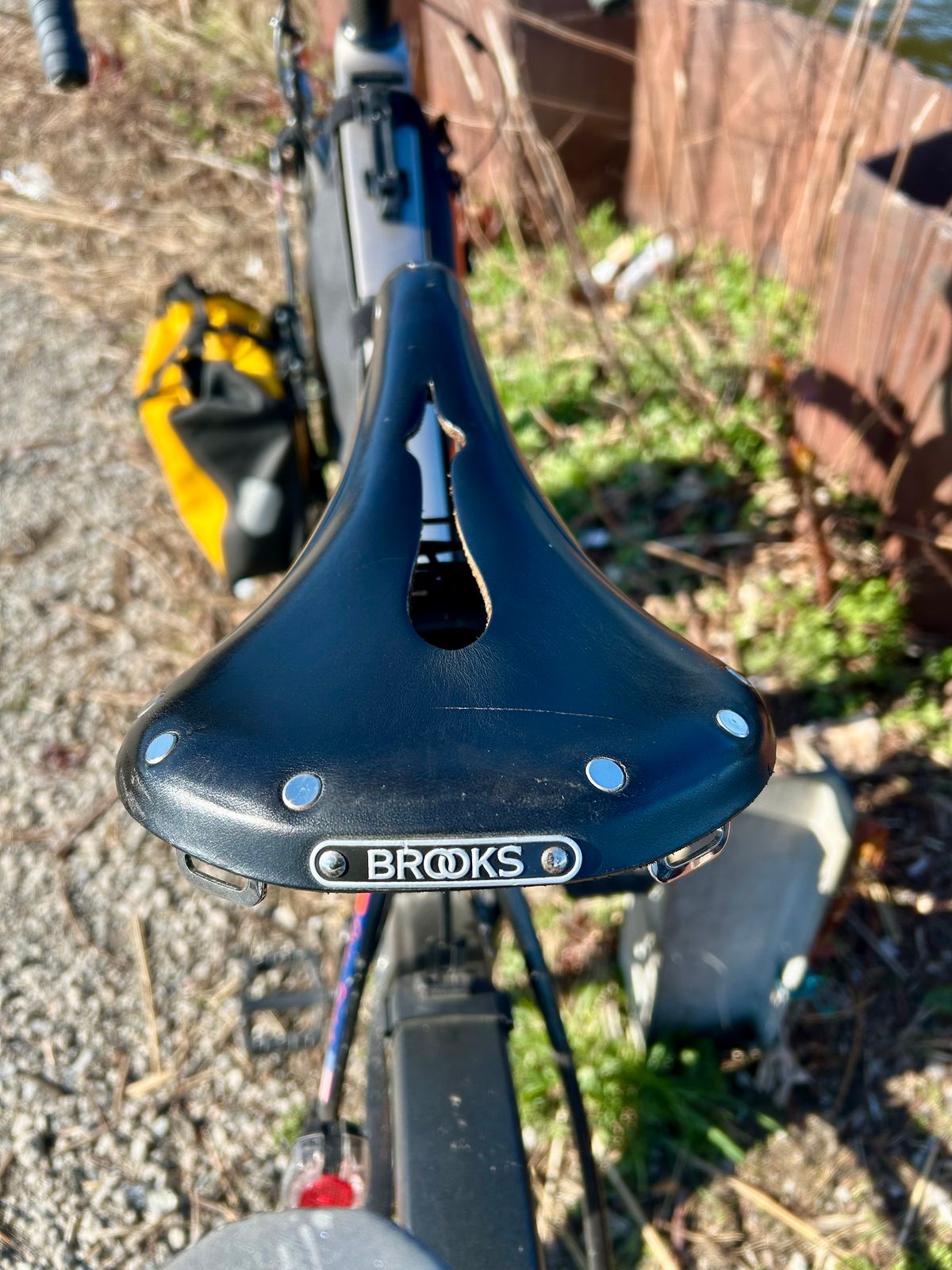 Photo by Vic on April 8, 2026 of the Brooks Saddle in Unknown Natural Veg Tan.