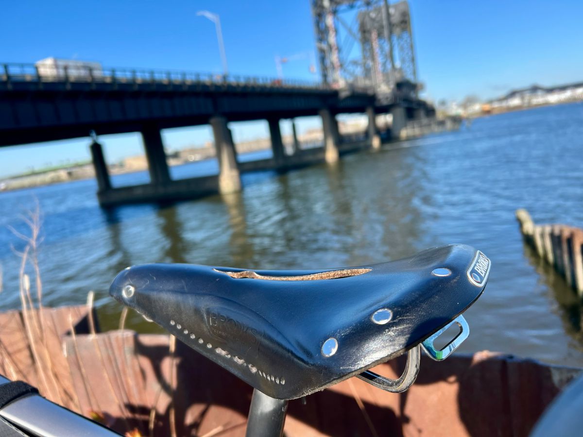 Photo by Vic on April 8, 2026 of the Brooks Saddle in Unknown Natural Veg Tan.