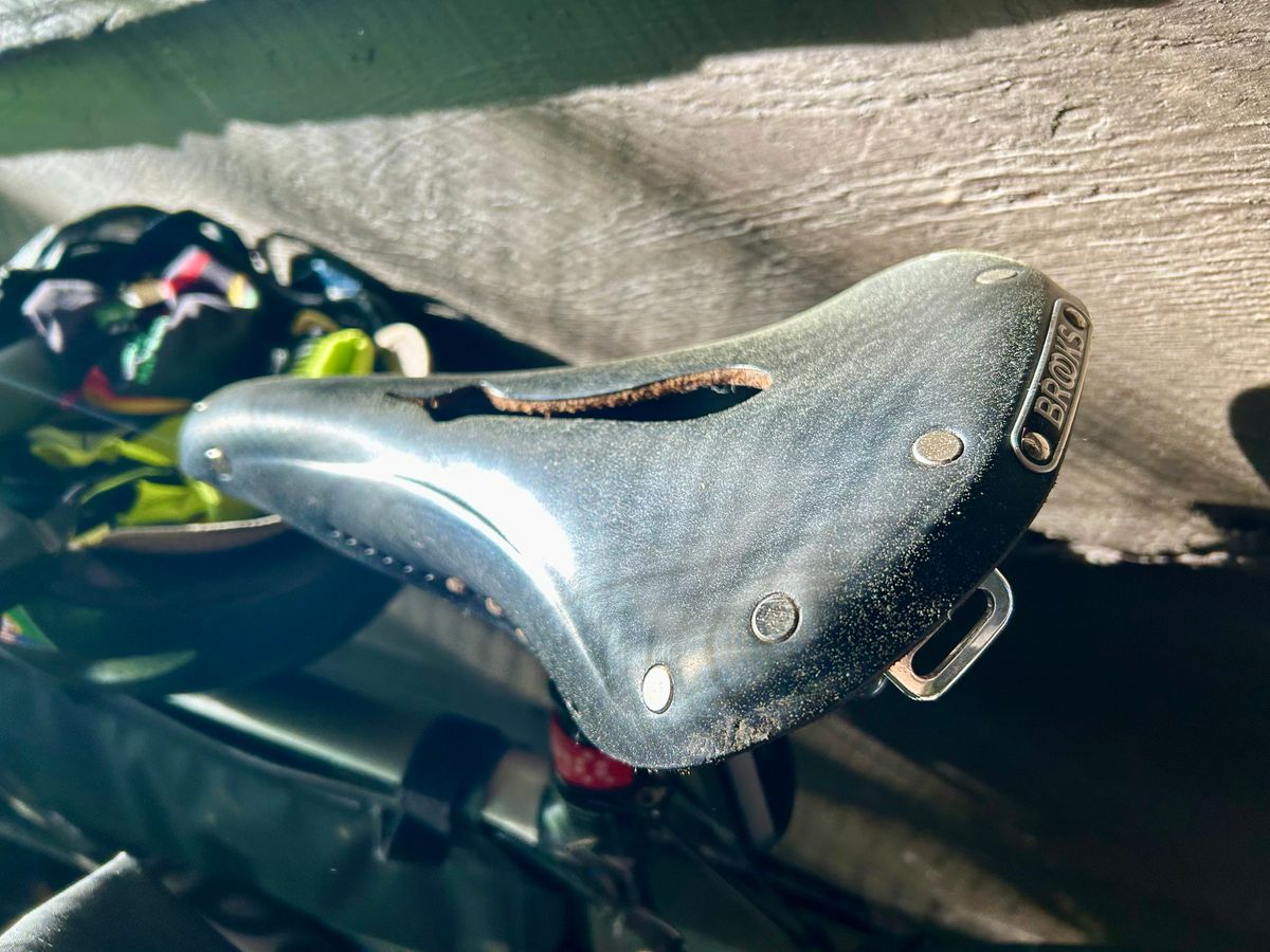 Photo by Vic on May 30, 2026 of the Brooks Saddle in Unknown Natural Veg Tan.