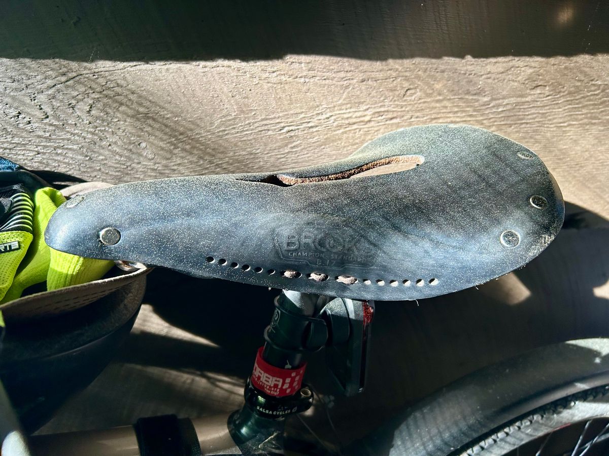 Photo by Vic on May 30, 2026 of the Brooks Saddle in Unknown Natural Veg Tan.