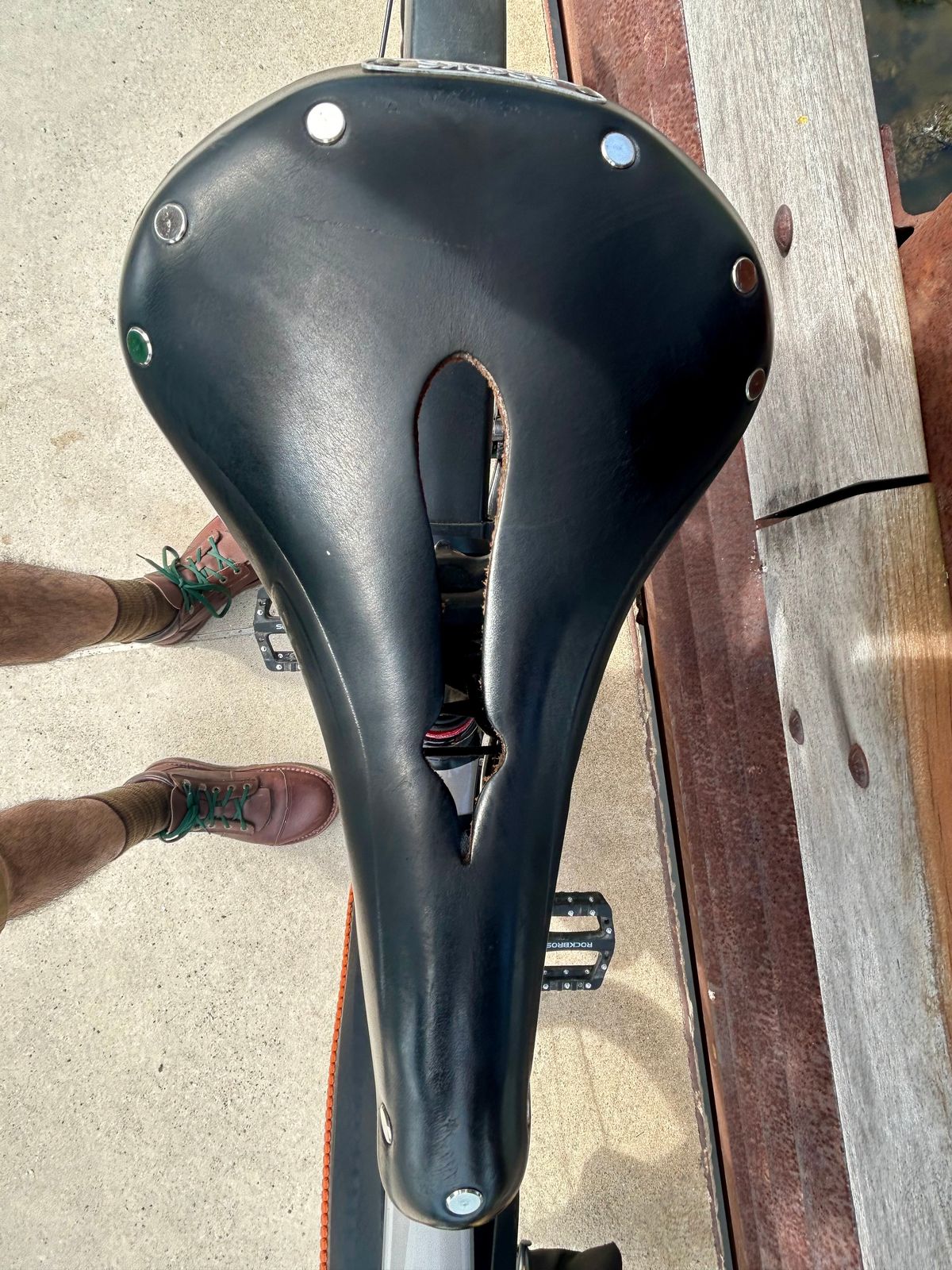 Photo by Vic on June 10, 2026 of the Brooks Saddle in Unknown Natural Veg Tan.