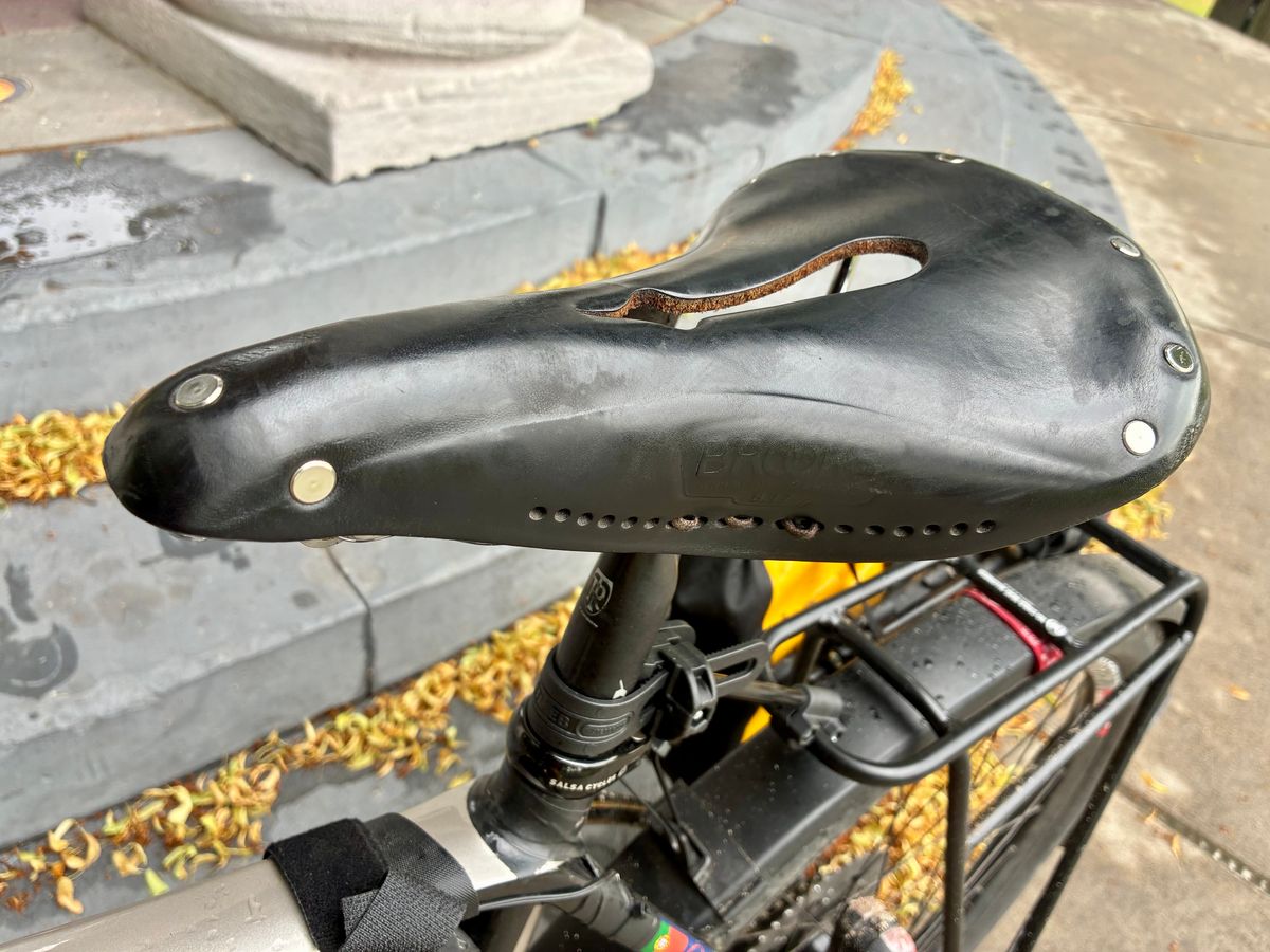 Photo by Vic on June 26, 2026 of the Brooks Saddle in Unknown Natural Veg Tan.