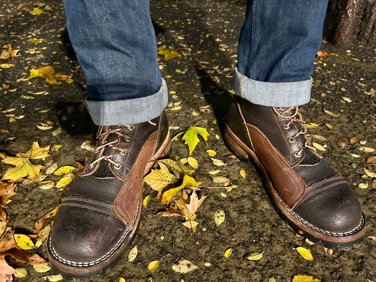 Photo by Vic on November 26, 2025 of the Nicks X Rose Anvil ND1 in Horween Black Waxed Flesh.