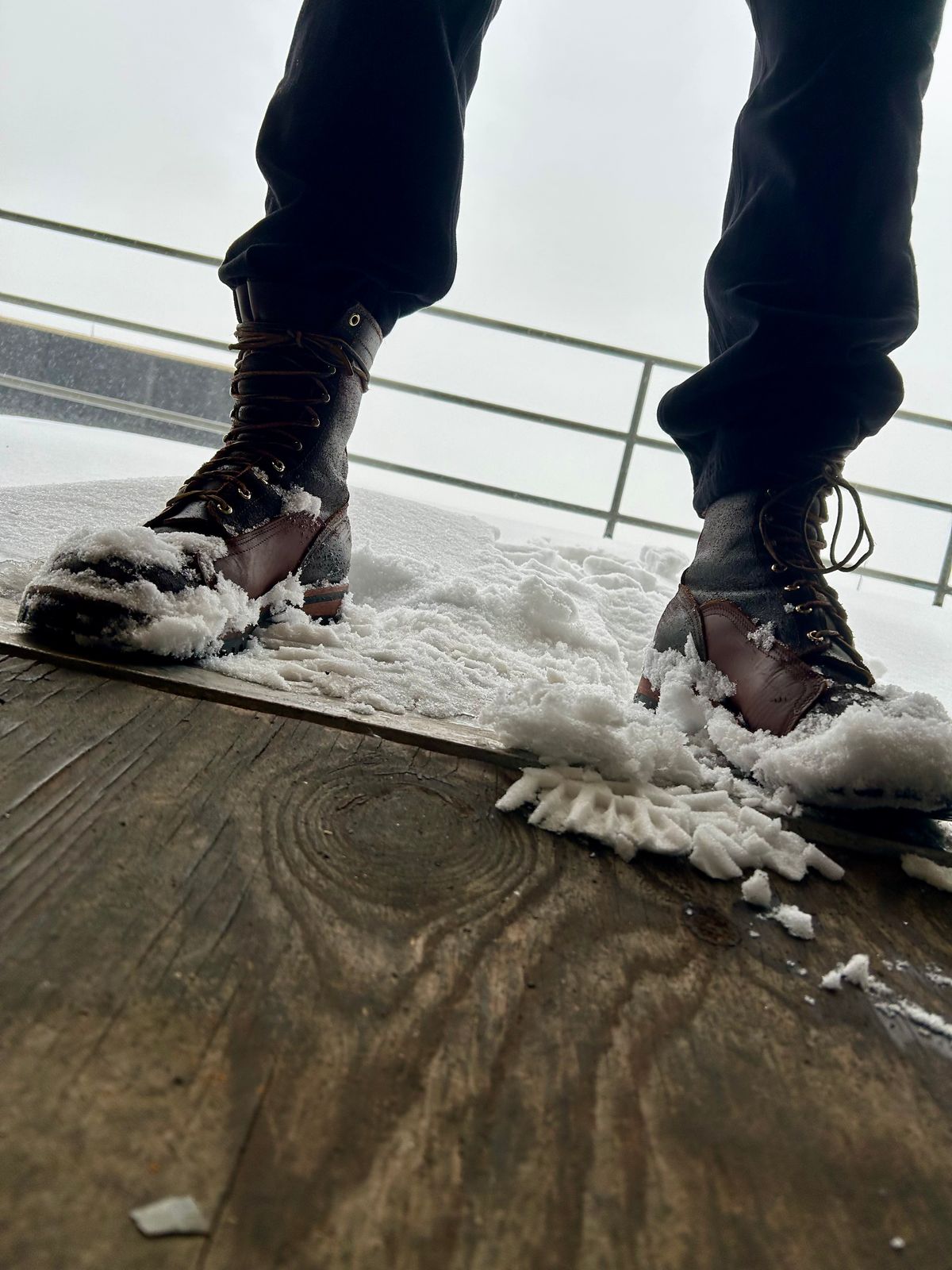 Photo by Vic on January 25, 2026 of the Nicks X Rose Anvil ND1 in Horween Black Waxed Flesh.