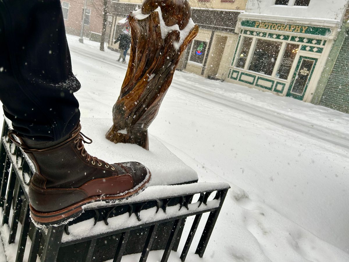 Photo by Vic on January 25, 2026 of the Nicks X Rose Anvil ND1 in Horween Black Waxed Flesh.
