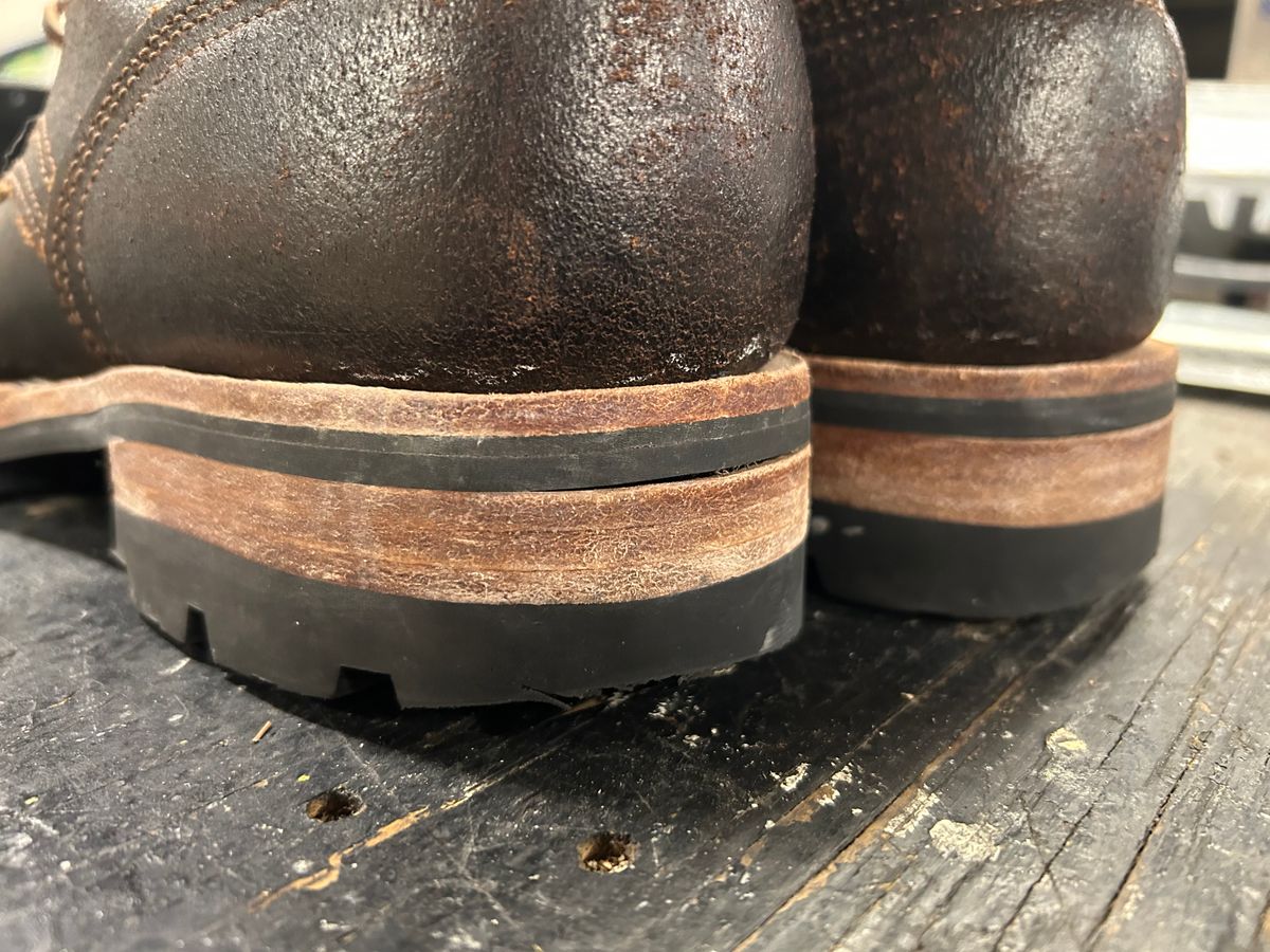 Photo by Vic on February 27, 2026 of the Nicks X Rose Anvil ND1 in Horween Black Waxed Flesh.