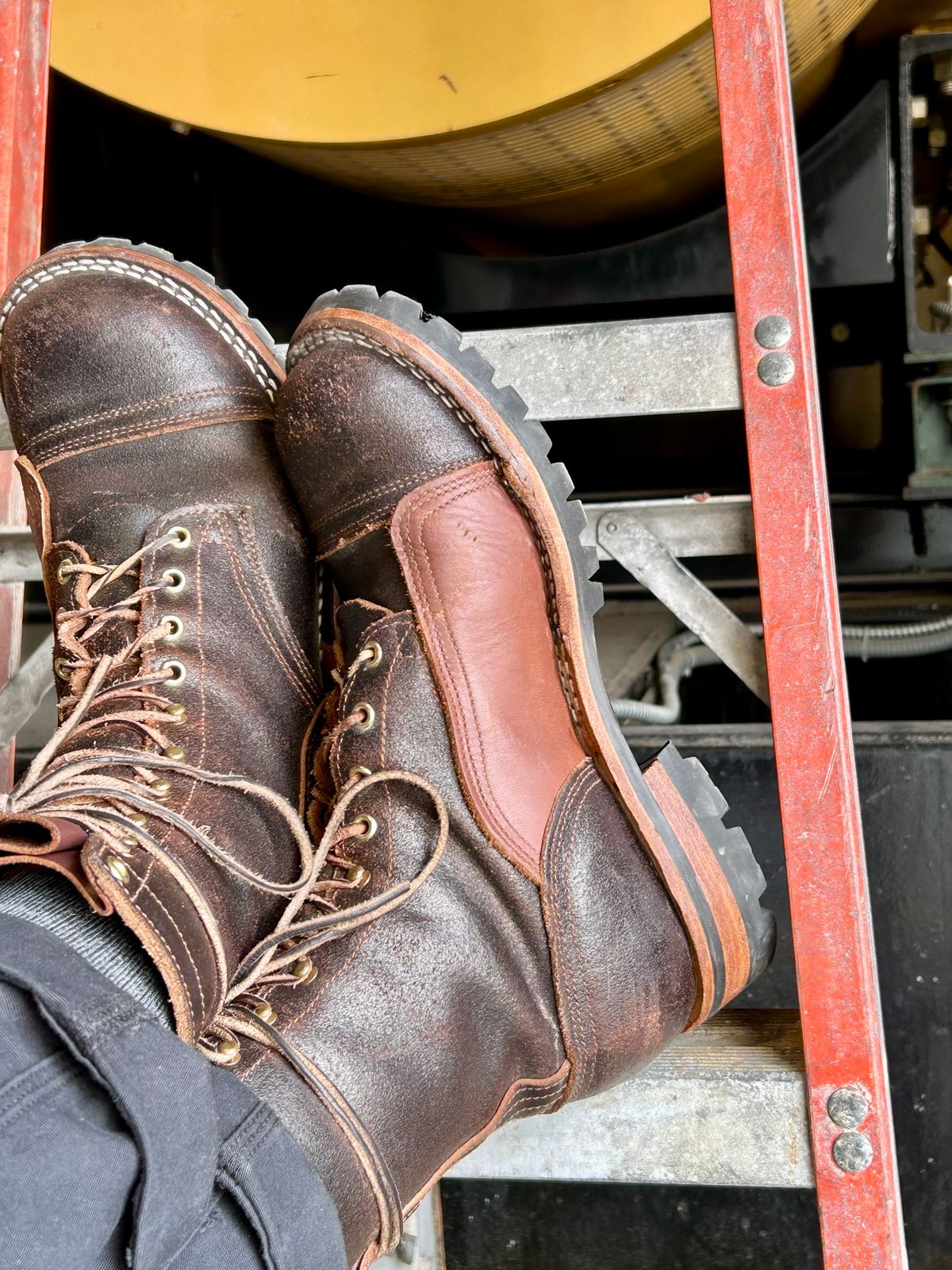 Photo by Vic on March 20, 2026 of the Nicks X Rose Anvil ND1 in Horween Black Waxed Flesh.