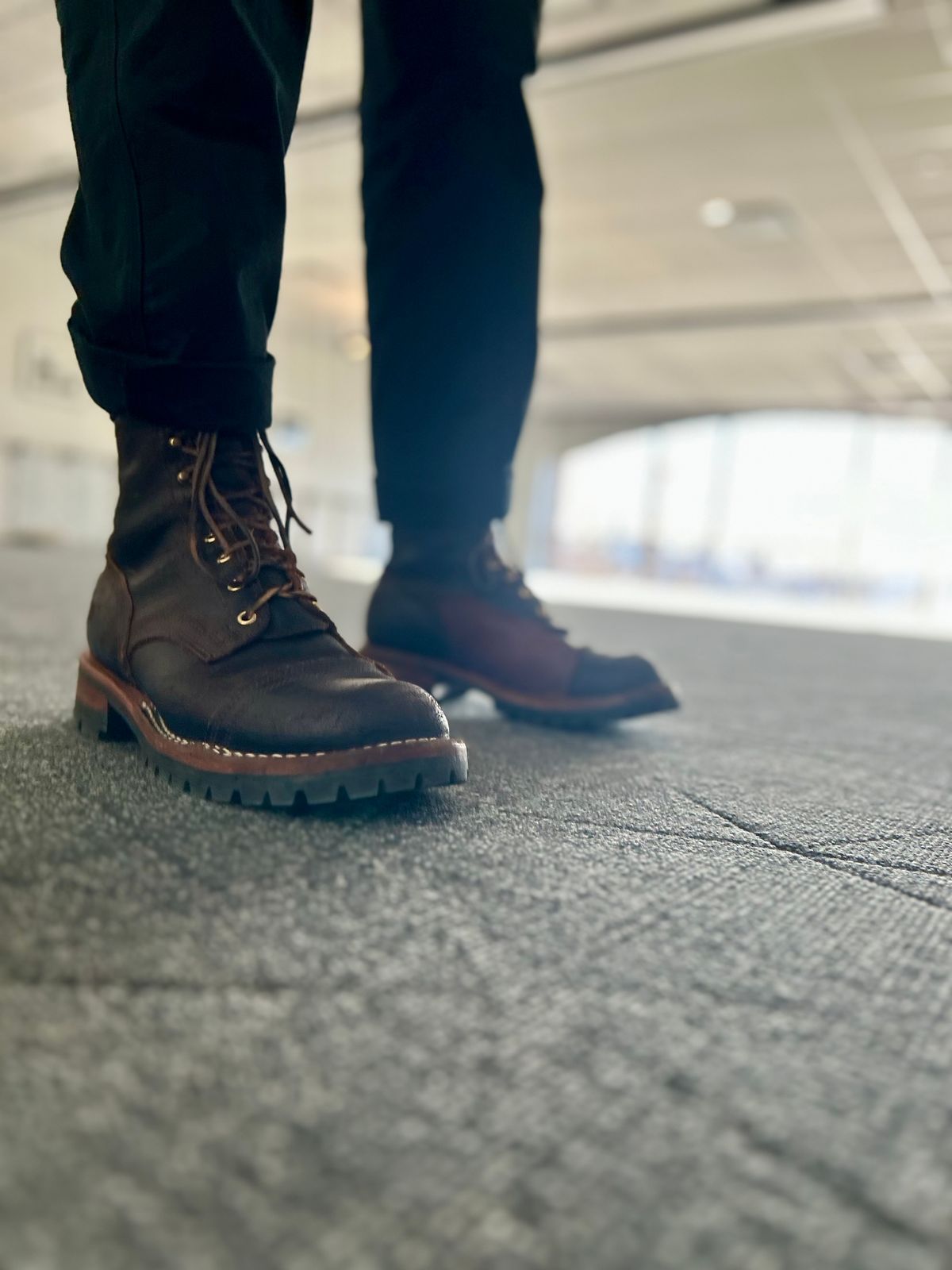 Photo by Vic on April 6, 2026 of the Nicks X Rose Anvil ND1 in Horween Black Waxed Flesh.