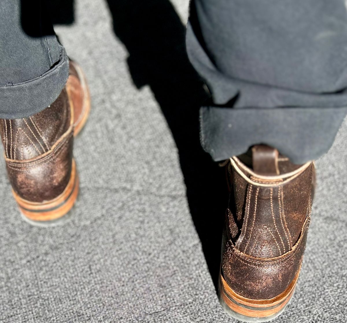 Photo by Vic on April 6, 2026 of the Nicks X Rose Anvil ND1 in Horween Black Waxed Flesh.