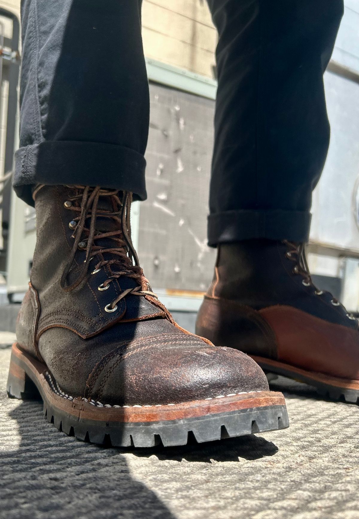 Photo by Vic on April 8, 2026 of the Nicks X Rose Anvil ND1 in Horween Black Waxed Flesh.