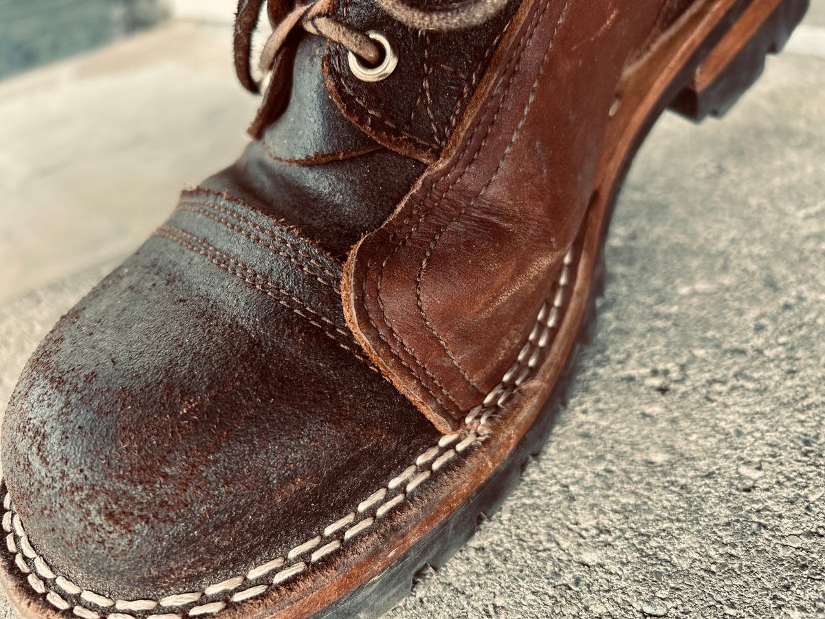 Photo by Vic on April 21, 2026 of the Nicks X Rose Anvil ND1 in Horween Black Waxed Flesh.