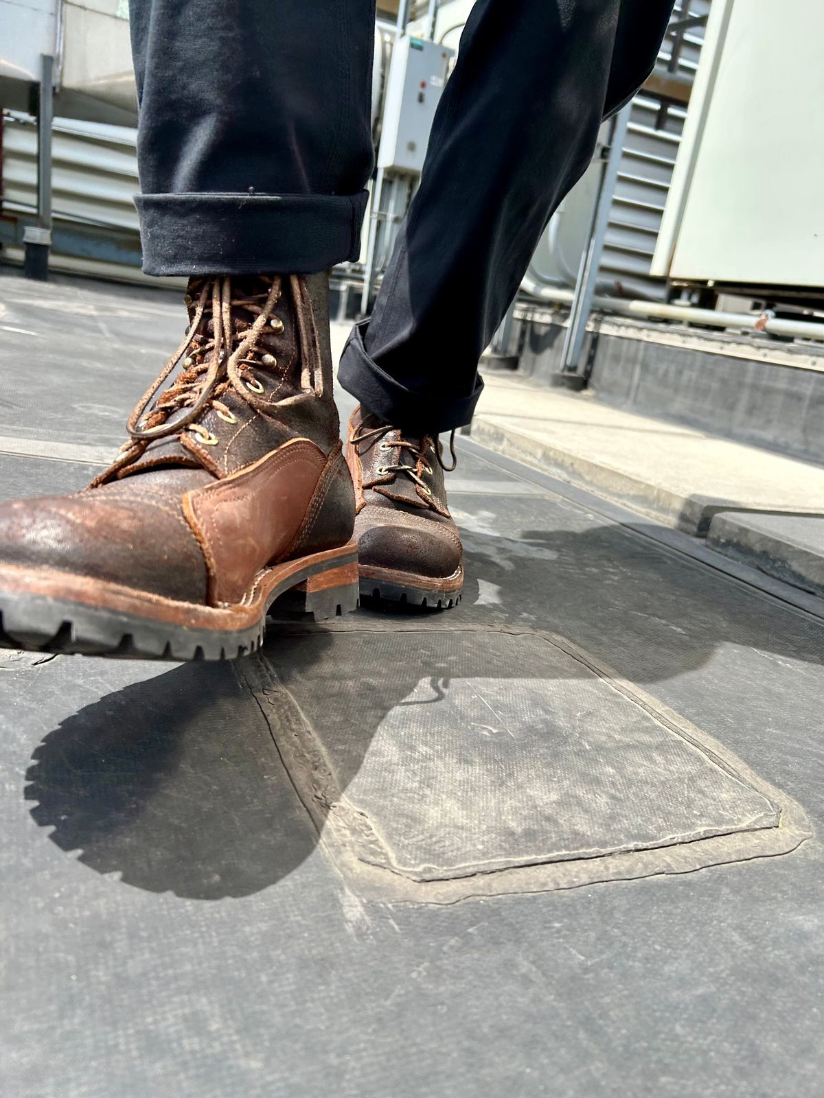 Photo by Vic on April 23, 2026 of the Nicks X Rose Anvil ND1 in Horween Black Waxed Flesh.