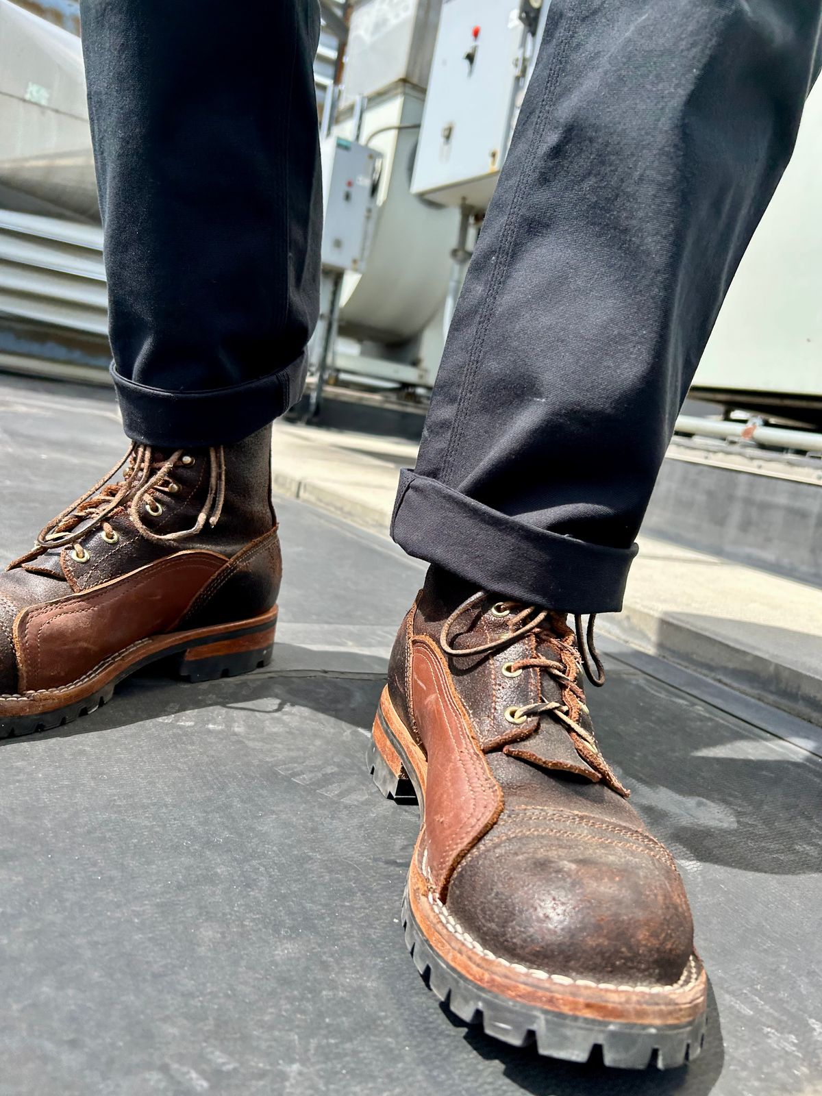 Photo by Vic on April 23, 2026 of the Nicks X Rose Anvil ND1 in Horween Black Waxed Flesh.