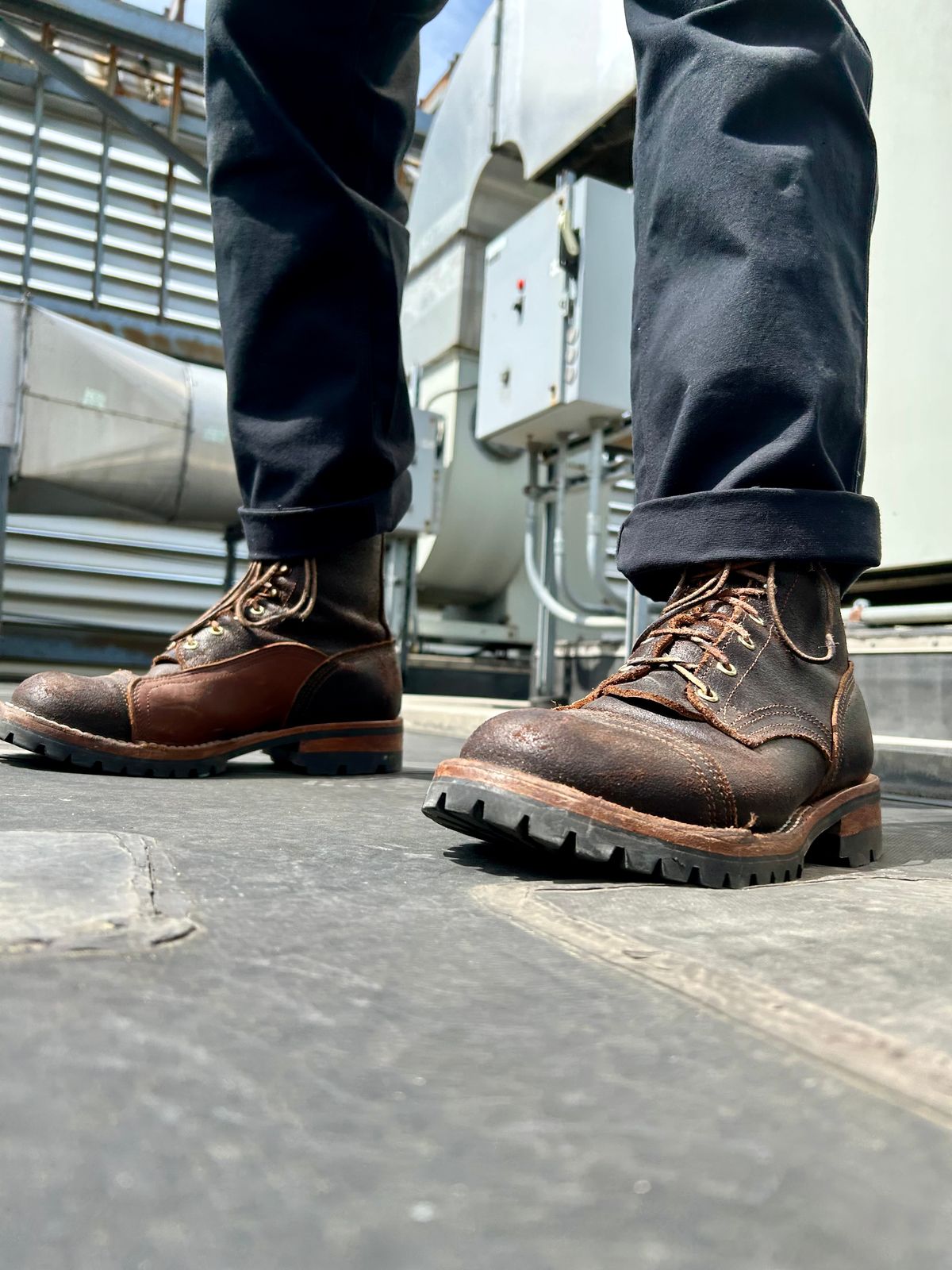 Photo by Vic on April 23, 2026 of the Nicks X Rose Anvil ND1 in Horween Black Waxed Flesh.