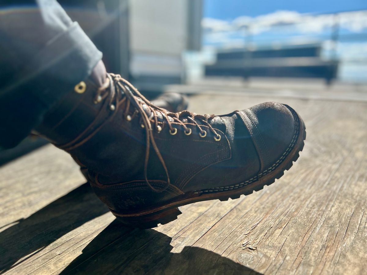 Photo by Vic on May 7, 2026 of the Nicks X Rose Anvil ND1 in Horween Black Waxed Flesh.