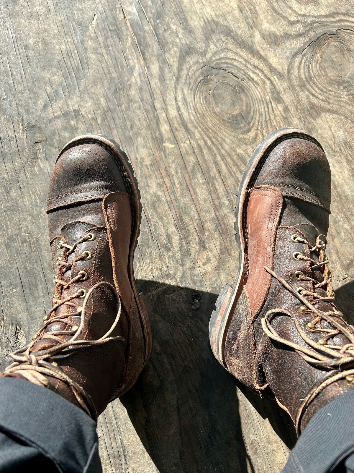 Photo by Vic on May 7, 2026 of the Nicks X Rose Anvil ND1 in Horween Black Waxed Flesh.