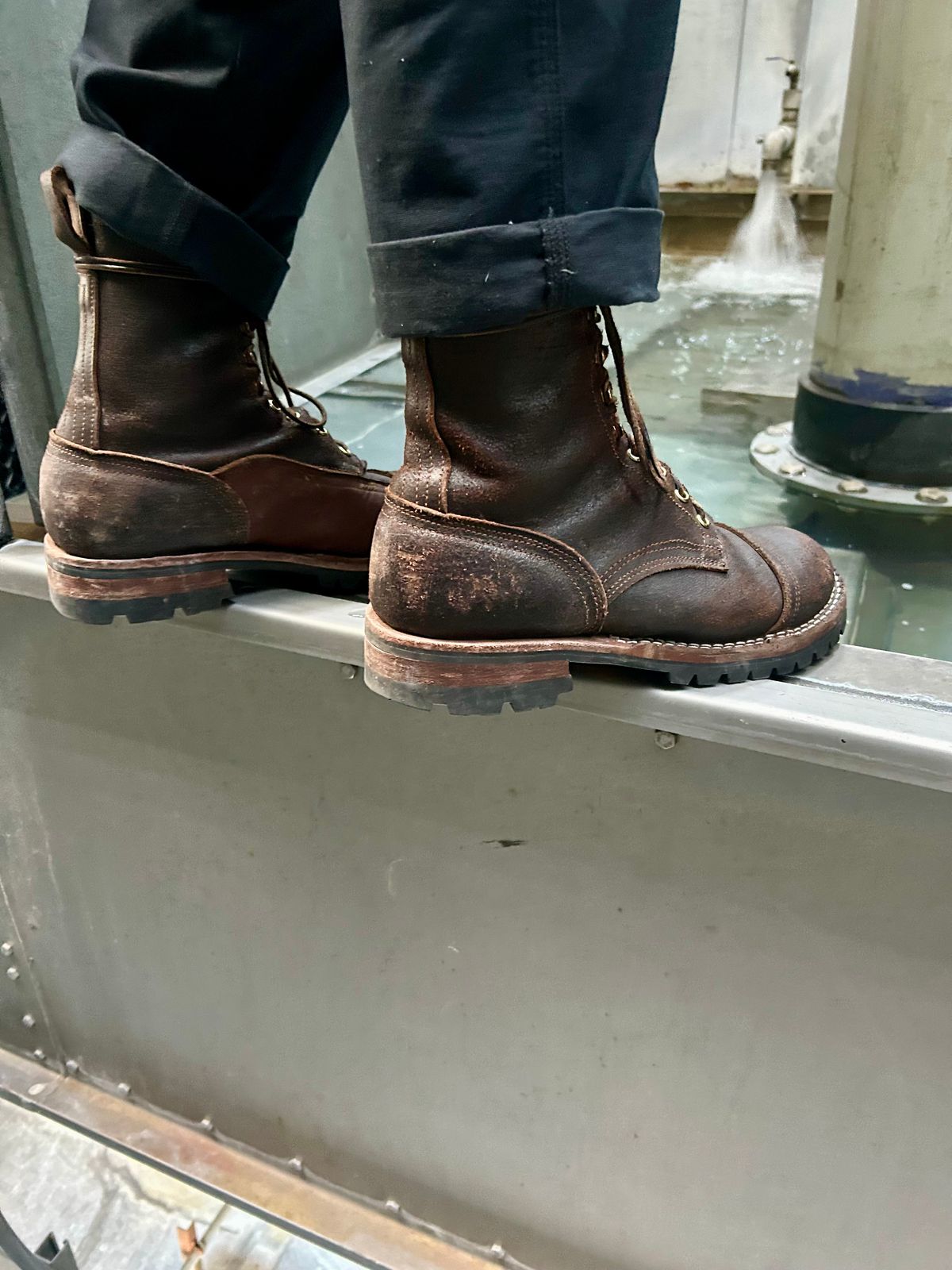 Photo by Vic on May 8, 2026 of the Nicks X Rose Anvil ND1 in Horween Black Waxed Flesh.