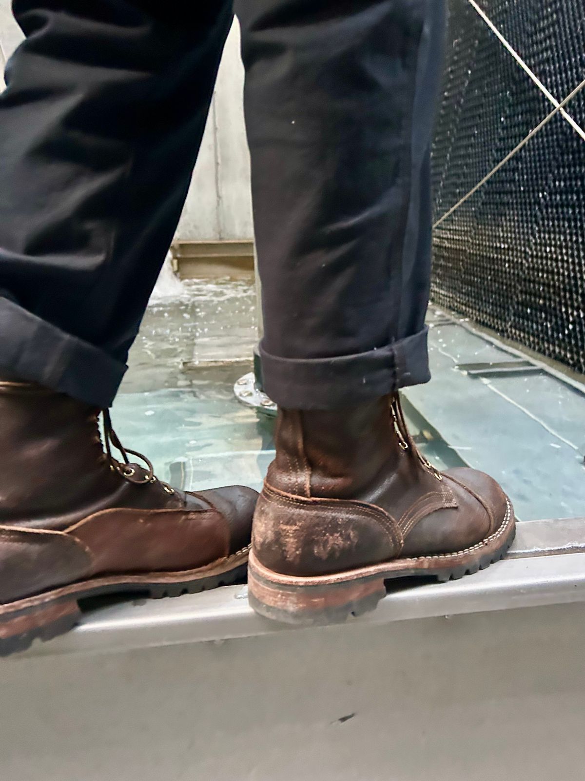 Photo by Vic on May 8, 2026 of the Nicks X Rose Anvil ND1 in Horween Black Waxed Flesh.