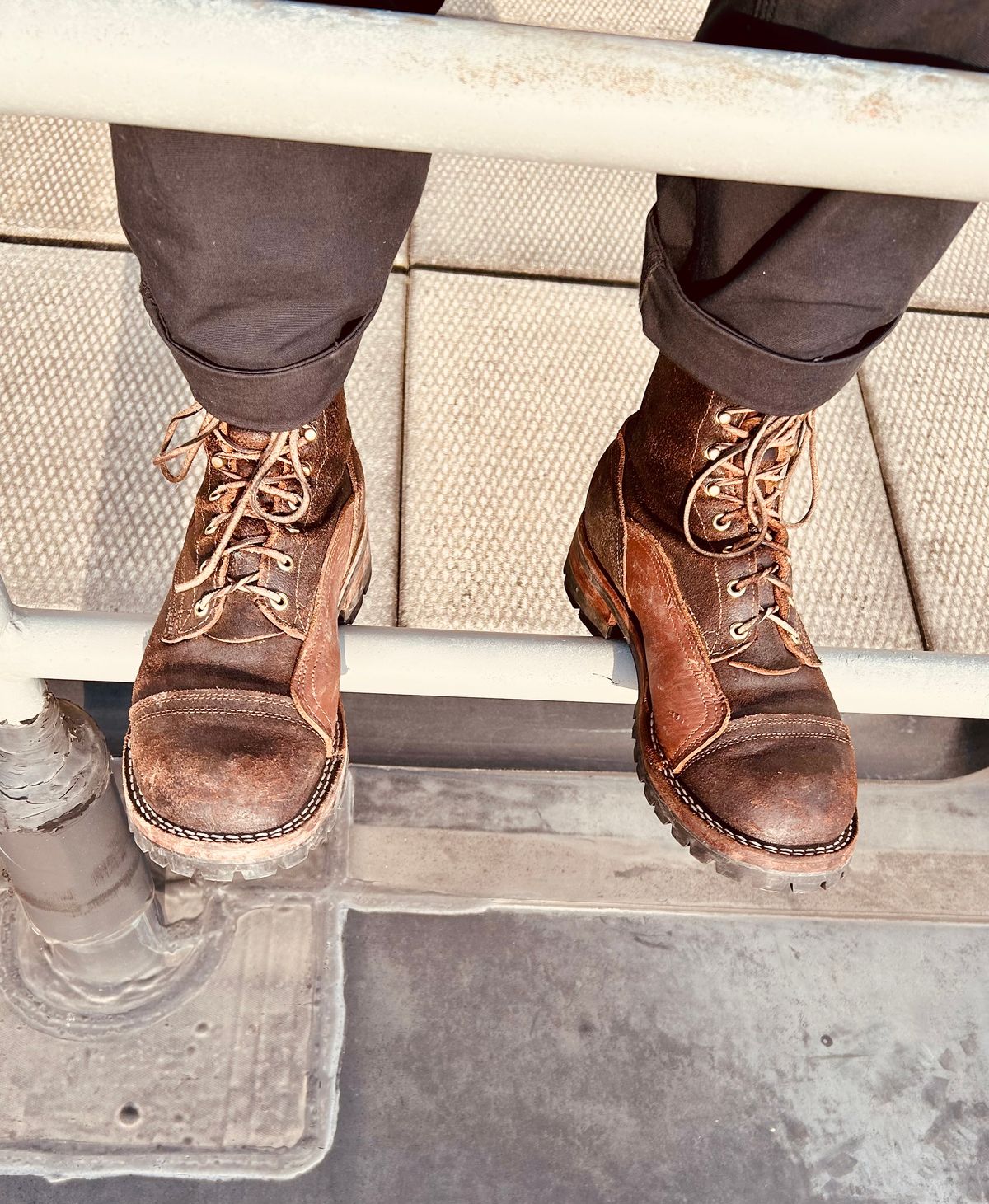 Photo by Vic on May 8, 2026 of the Nicks X Rose Anvil ND1 in Horween Black Waxed Flesh.