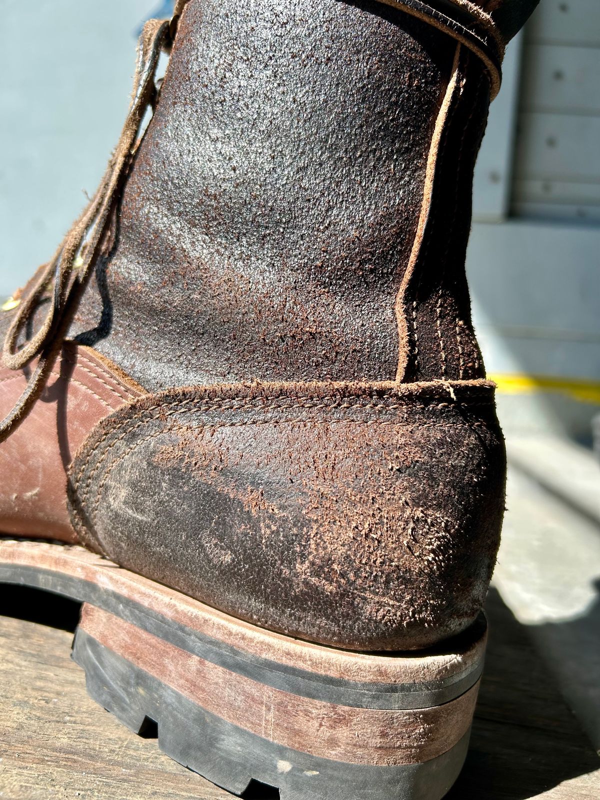 Photo by Vic on May 12, 2026 of the Nicks X Rose Anvil ND1 in Horween Black Waxed Flesh.