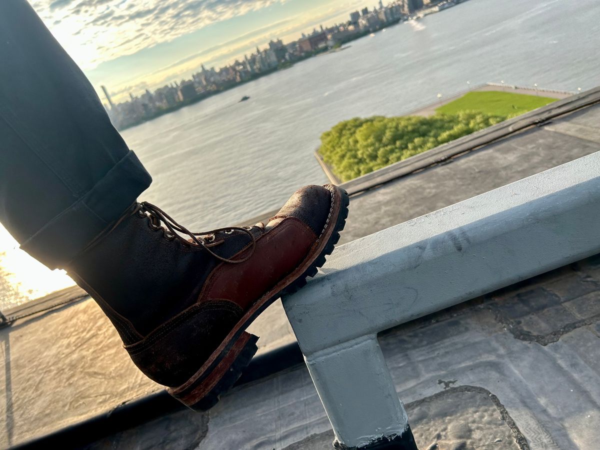 Photo by Vic on May 15, 2026 of the Nicks X Rose Anvil ND1 in Horween Black Waxed Flesh.