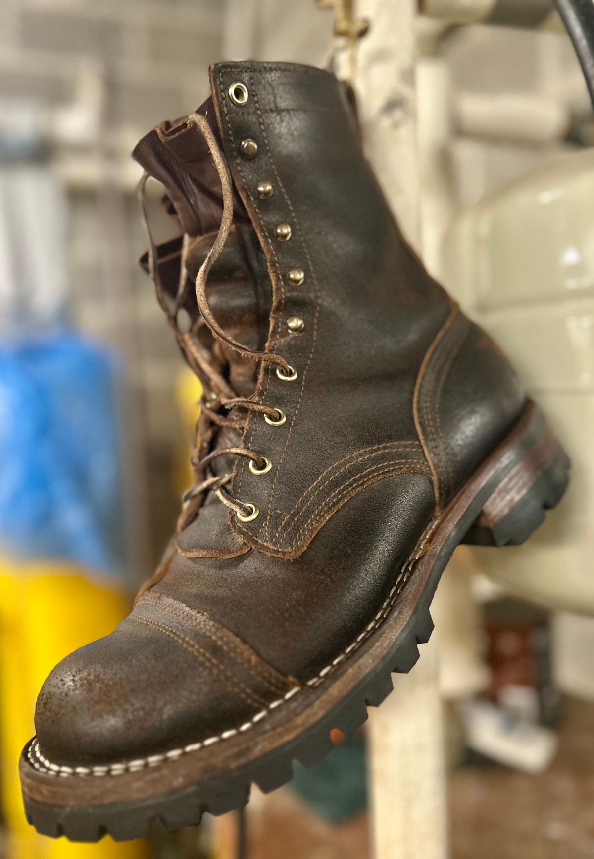 Photo by Vic on May 21, 2026 of the Nicks X Rose Anvil ND1 in Horween Black Waxed Flesh.