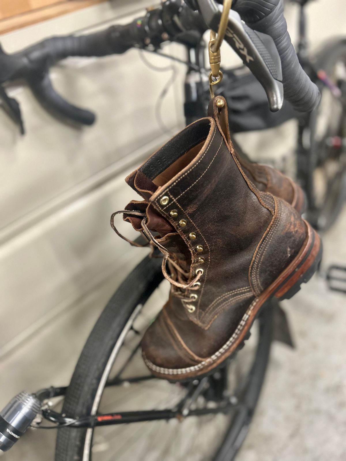 Photo by Vic on May 21, 2026 of the Nicks X Rose Anvil ND1 in Horween Black Waxed Flesh.