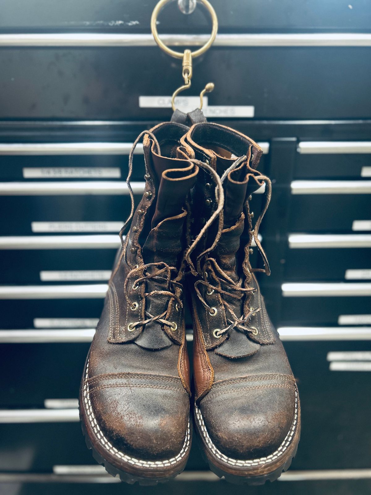 Photo by Vic on May 21, 2026 of the Nicks X Rose Anvil ND1 in Horween Black Waxed Flesh.