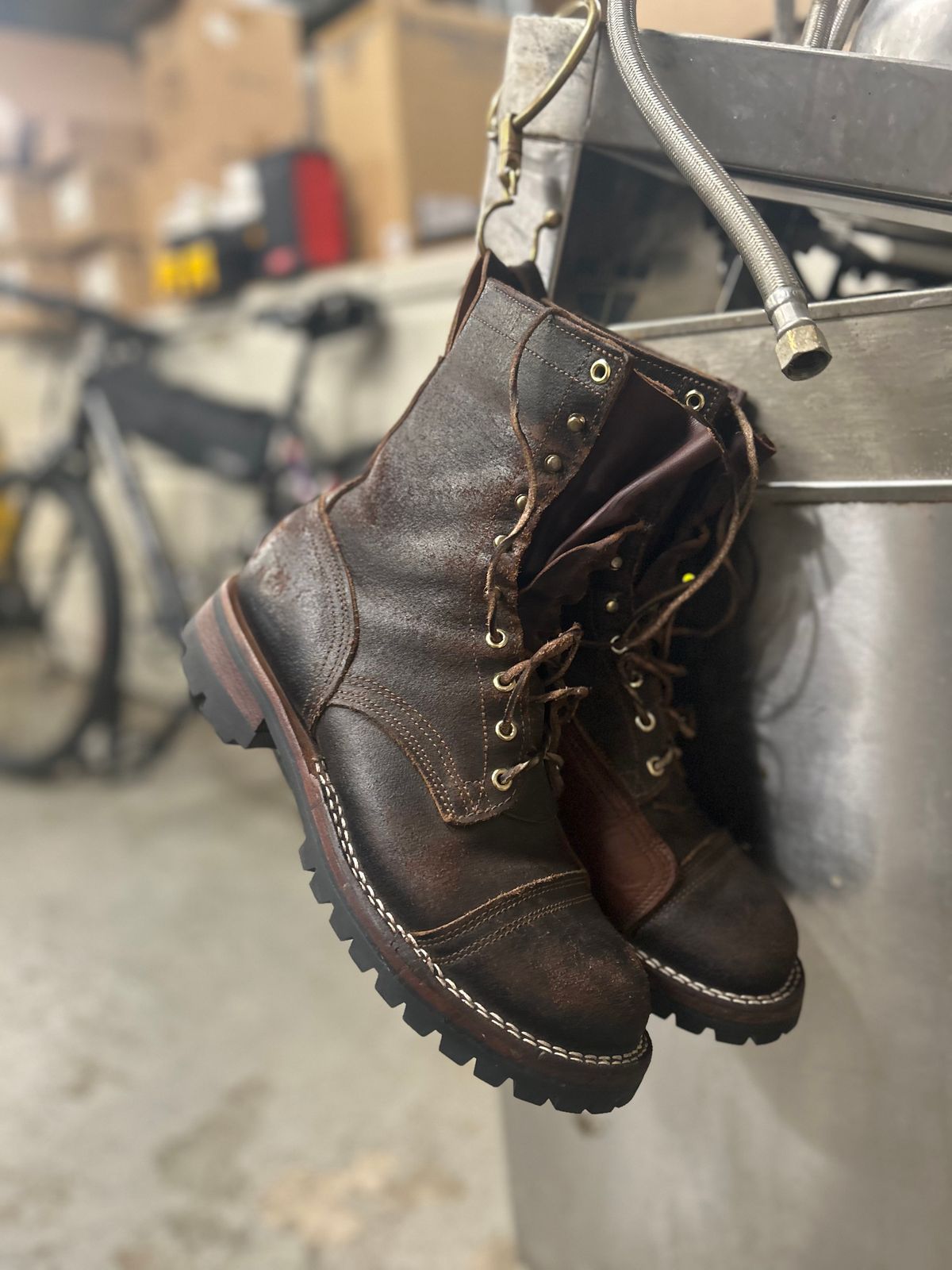 Photo by Vic on May 21, 2026 of the Nicks X Rose Anvil ND1 in Horween Black Waxed Flesh.