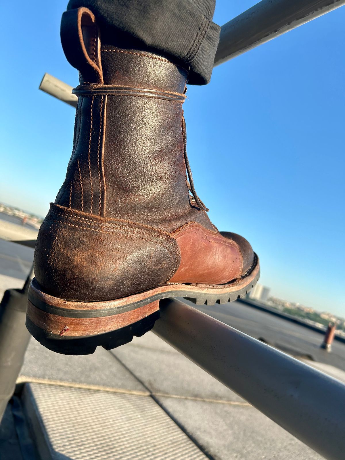 Photo by Vic on June 4, 2026 of the Nicks X Rose Anvil ND1 in Horween Black Waxed Flesh.