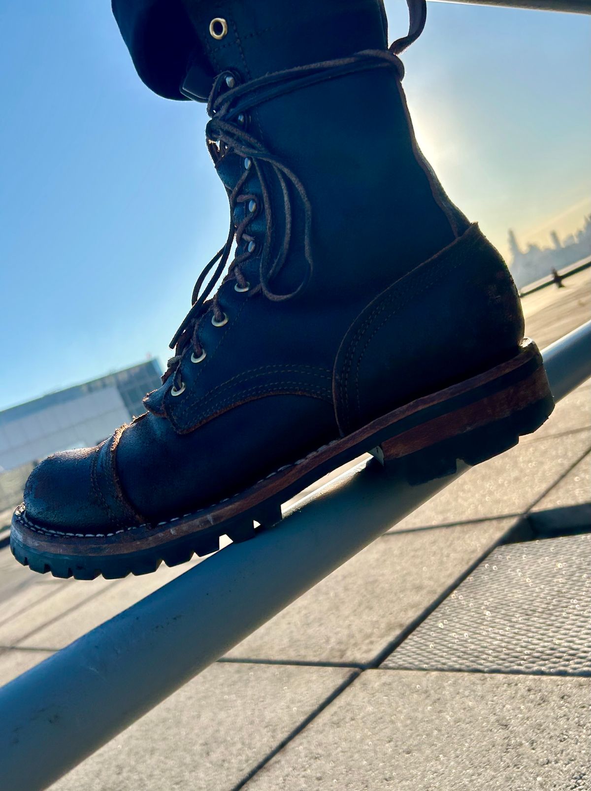 Photo by Vic on June 4, 2026 of the Nicks X Rose Anvil ND1 in Horween Black Waxed Flesh.