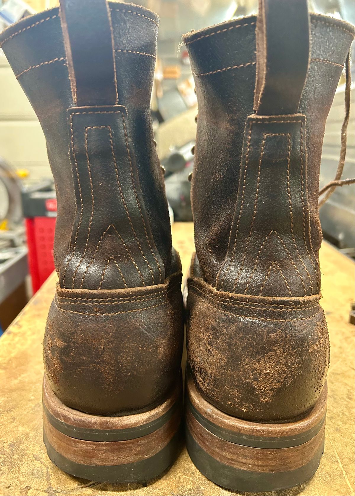 Photo by Vic on June 17, 2026 of the Nicks X Rose Anvil ND1 in Horween Black Waxed Flesh.