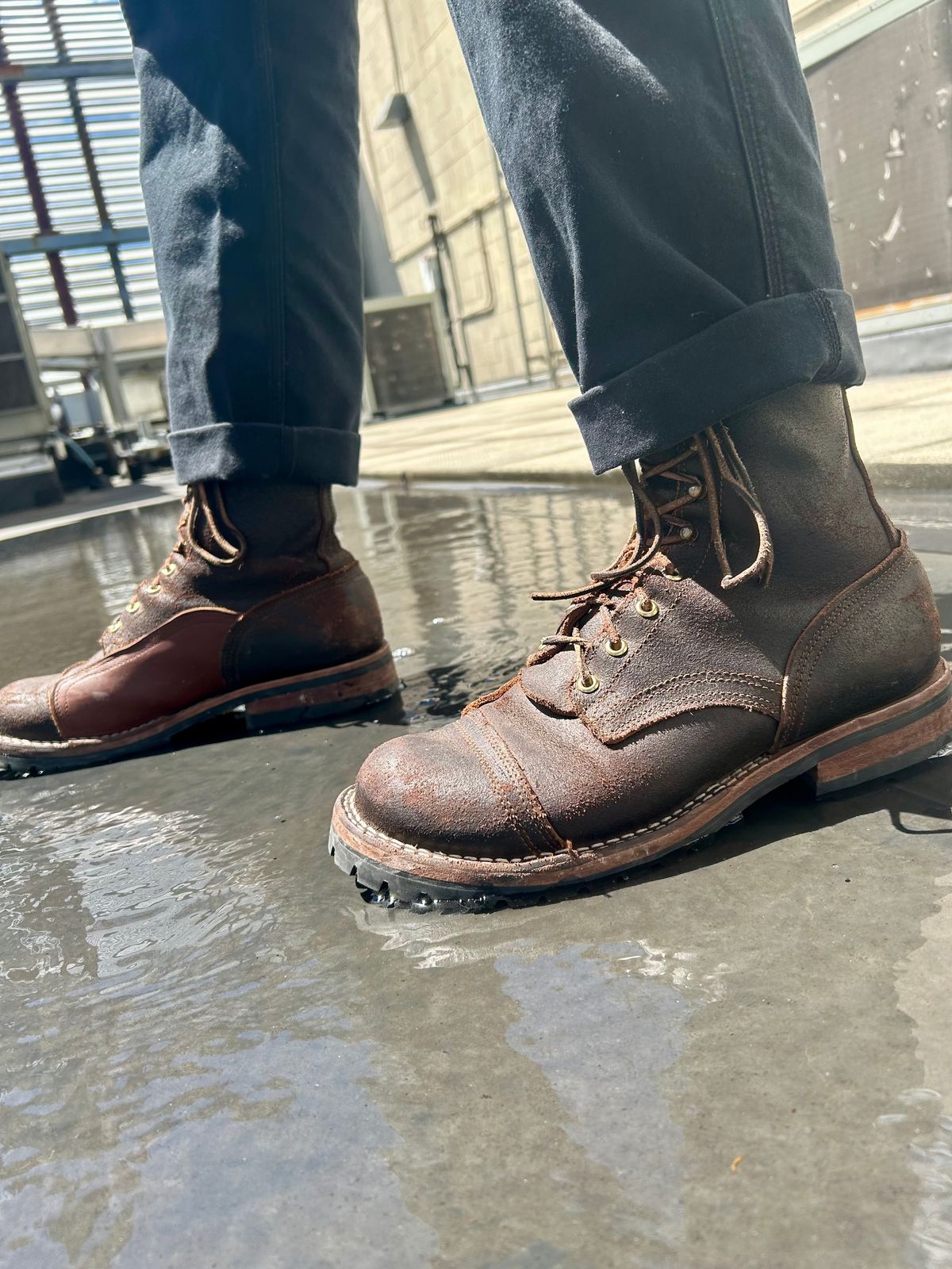 Photo by Vic on June 15, 2026 of the Nicks X Rose Anvil ND1 in Horween Black Waxed Flesh.
