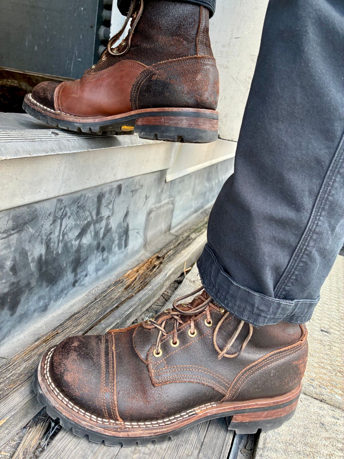 Photo by Vic on June 25, 2026 of the Nicks X Rose Anvil ND1 in Horween Black Waxed Flesh.