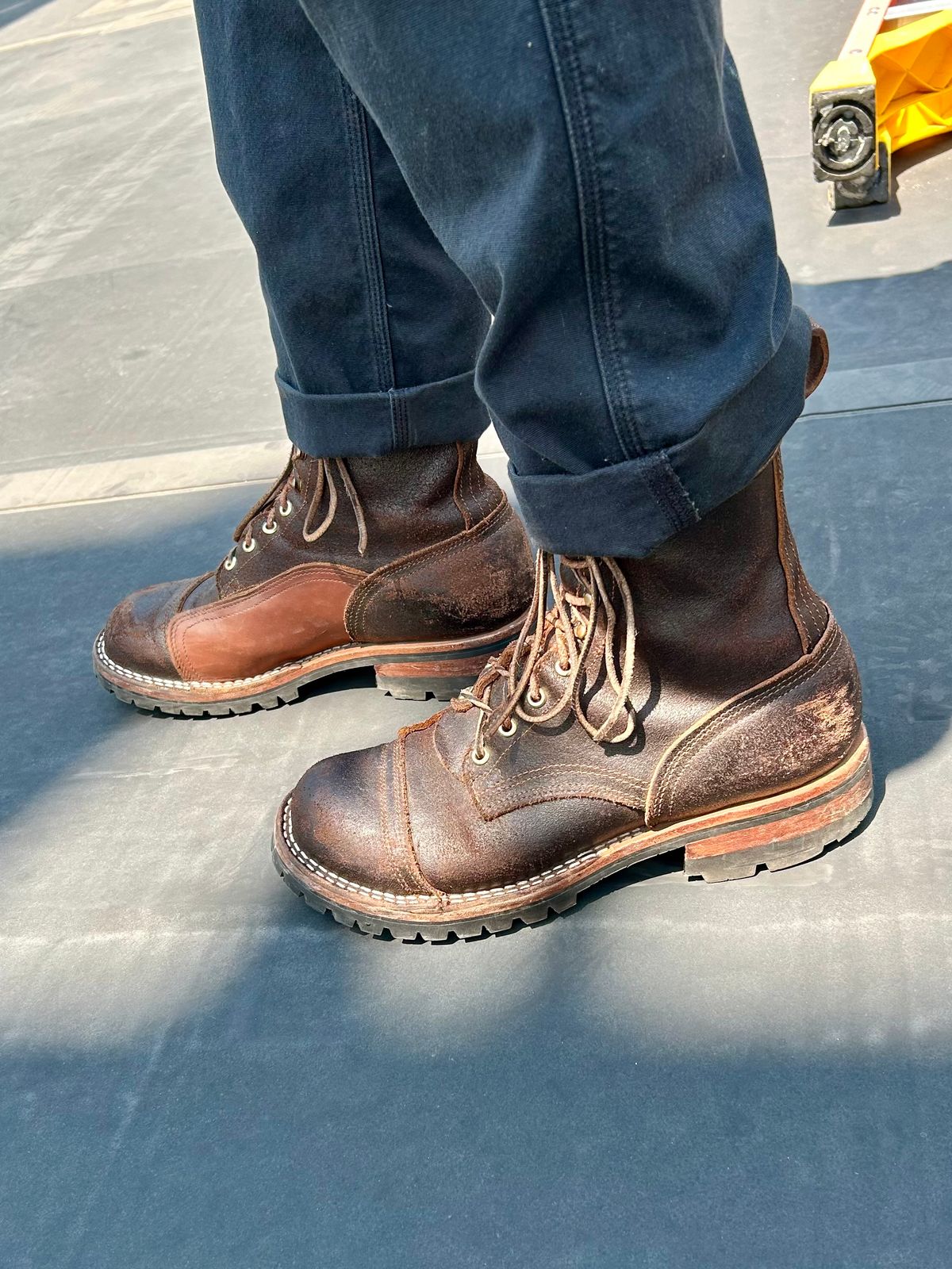 Photo by Vic on July 1, 2026 of the Nicks X Rose Anvil ND1 in Horween Black Waxed Flesh.