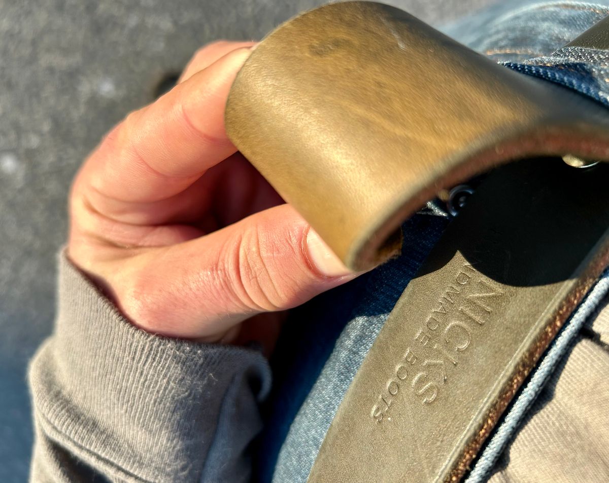 Photo by Vic on February 28, 2026 of the Nicks Belt in Wickett & Craig Olive Double Stuffed.