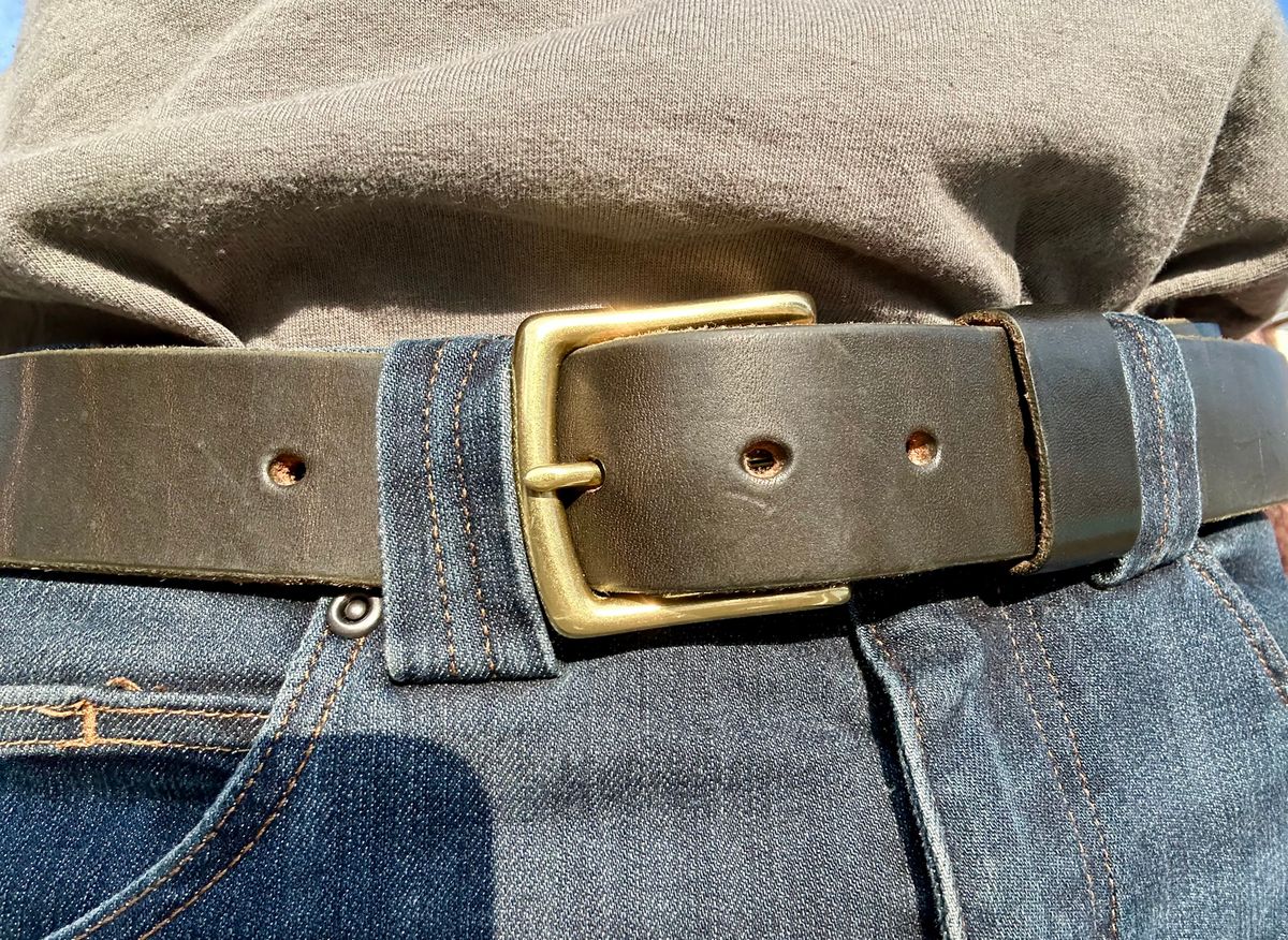 Photo by Vic on February 28, 2026 of the Nicks Belt in Wickett & Craig Olive Double Stuffed.