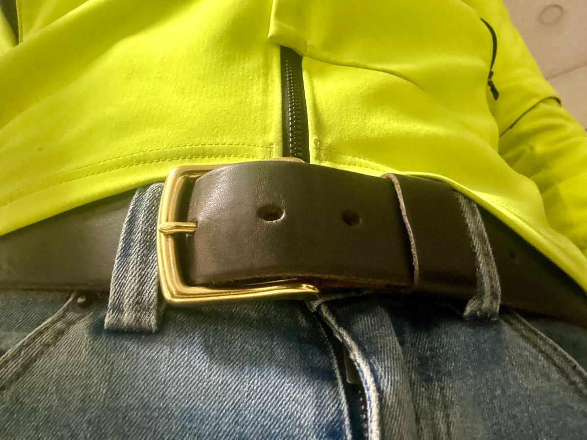 Photo by Vic on April 21, 2026 of the Nicks Belt in Wickett & Craig Olive Double Stuffed.