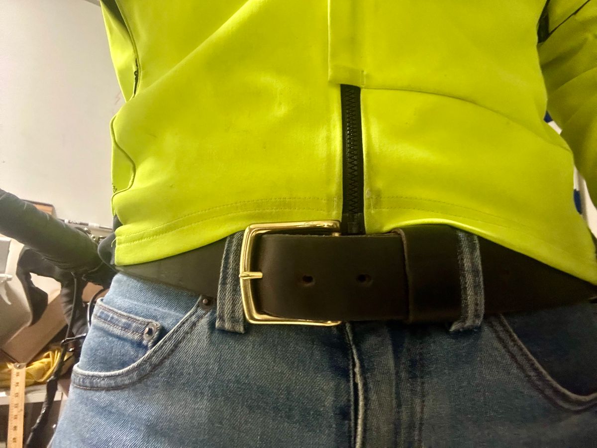 Photo by Vic on April 21, 2026 of the Nicks Belt in Wickett & Craig Olive Double Stuffed.