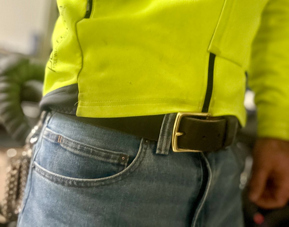 Photo by Vic on April 21, 2026 of the Nicks Belt in Wickett & Craig Olive Double Stuffed.