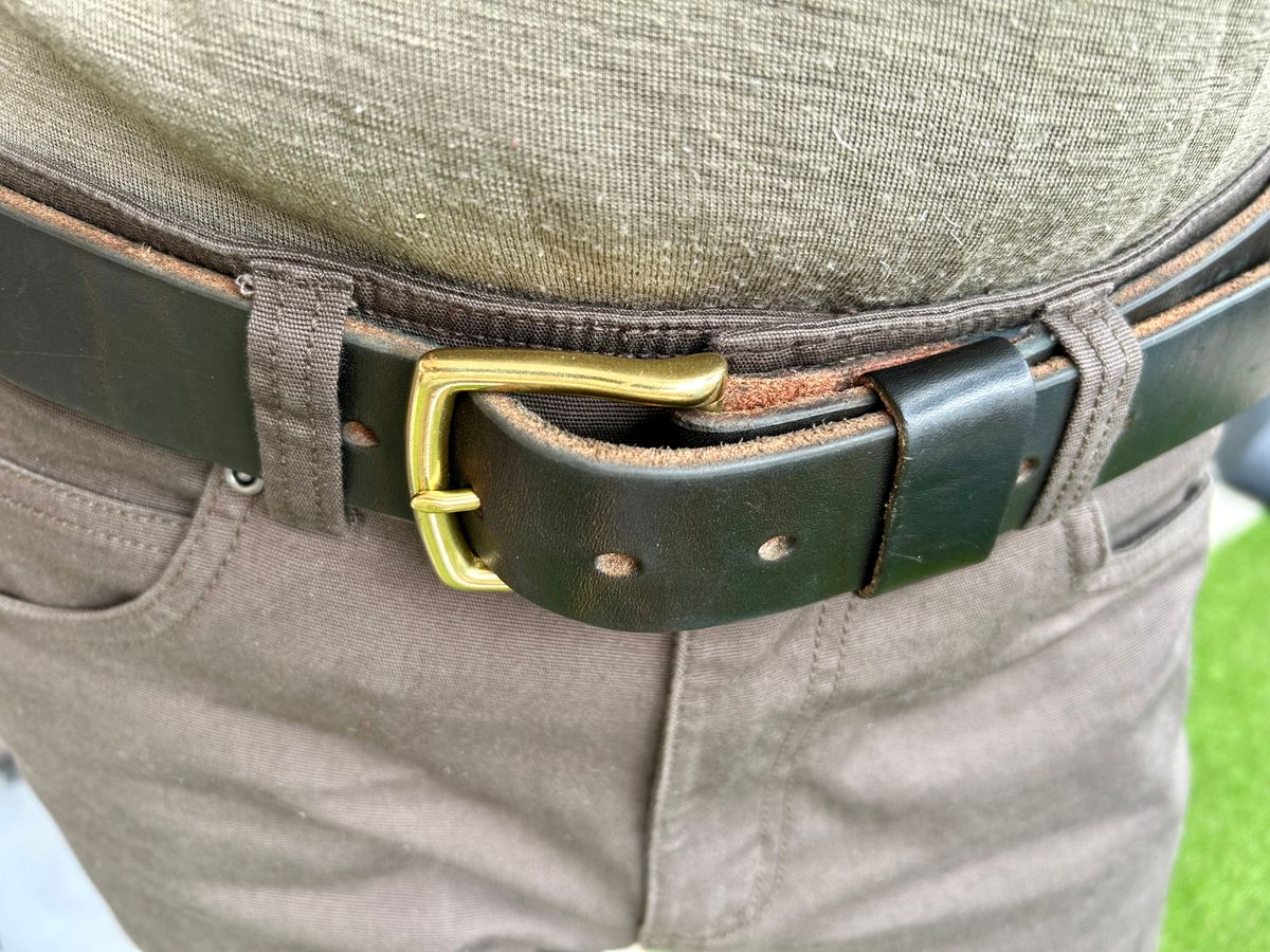 Photo by Vic on May 10, 2026 of the Nicks Belt in Wickett & Craig Olive Double Stuffed.