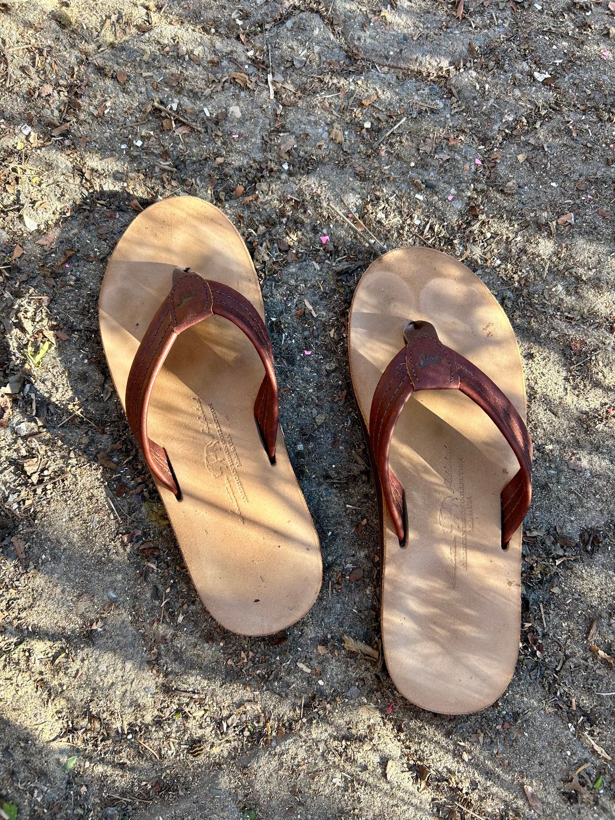 Photo by Vic on April 11, 2026 of the Southern Polished Flip Flop in Law Tanning Mahogany Big Horn Shrunken Bison.