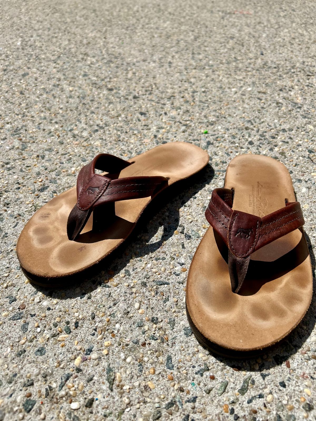 Photo by Vic on April 12, 2026 of the Southern Polished Flip Flop in Law Tanning Mahogany Big Horn Shrunken Bison.