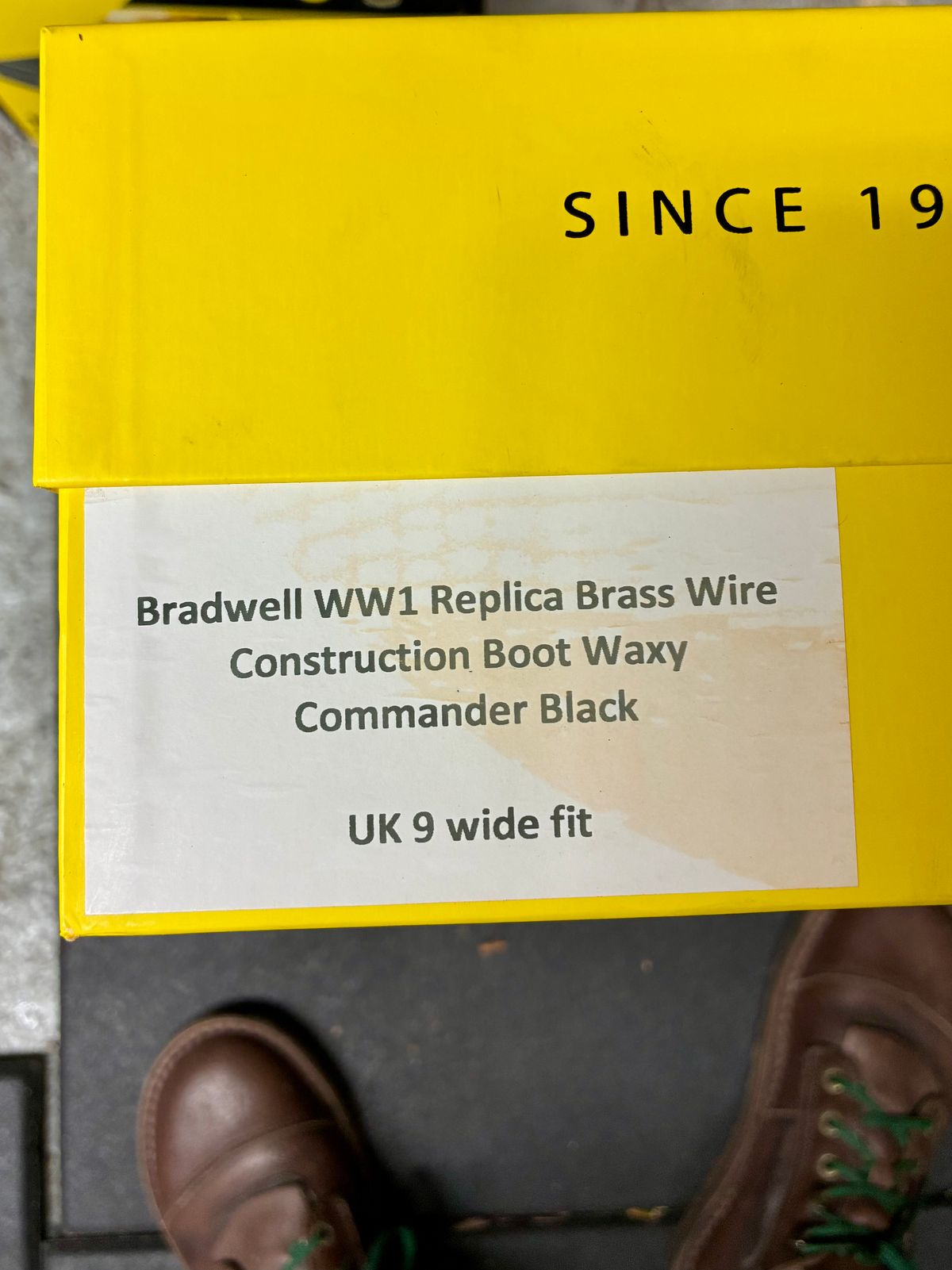Photo by Vic on July 9, 2026 of the Goral Bradwell WW1 Replica in C.F. Stead Black Waxy Commander Suede.