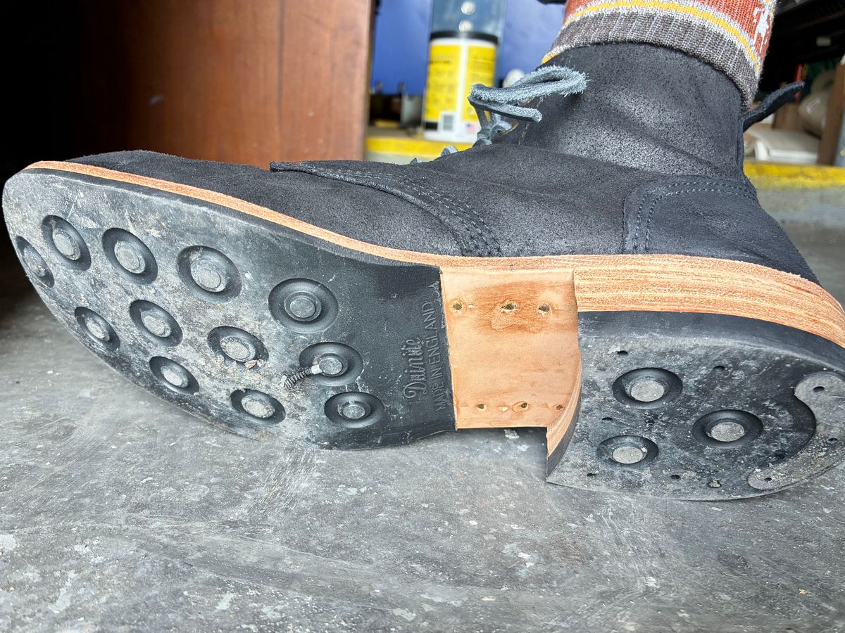 Photo by Vic on July 10, 2026 of the Goral Bradwell WW1 Replica in C.F. Stead Black Waxy Commander Suede.