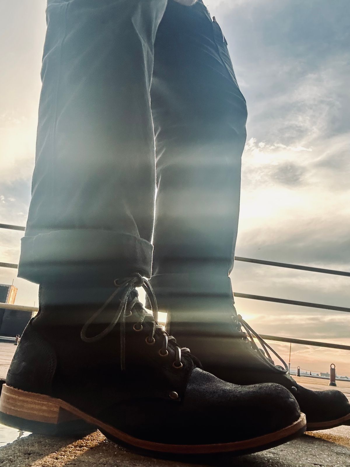 Photo by Vic on July 10, 2026 of the Goral Bradwell WW1 Replica in C.F. Stead Black Waxy Commander Suede.