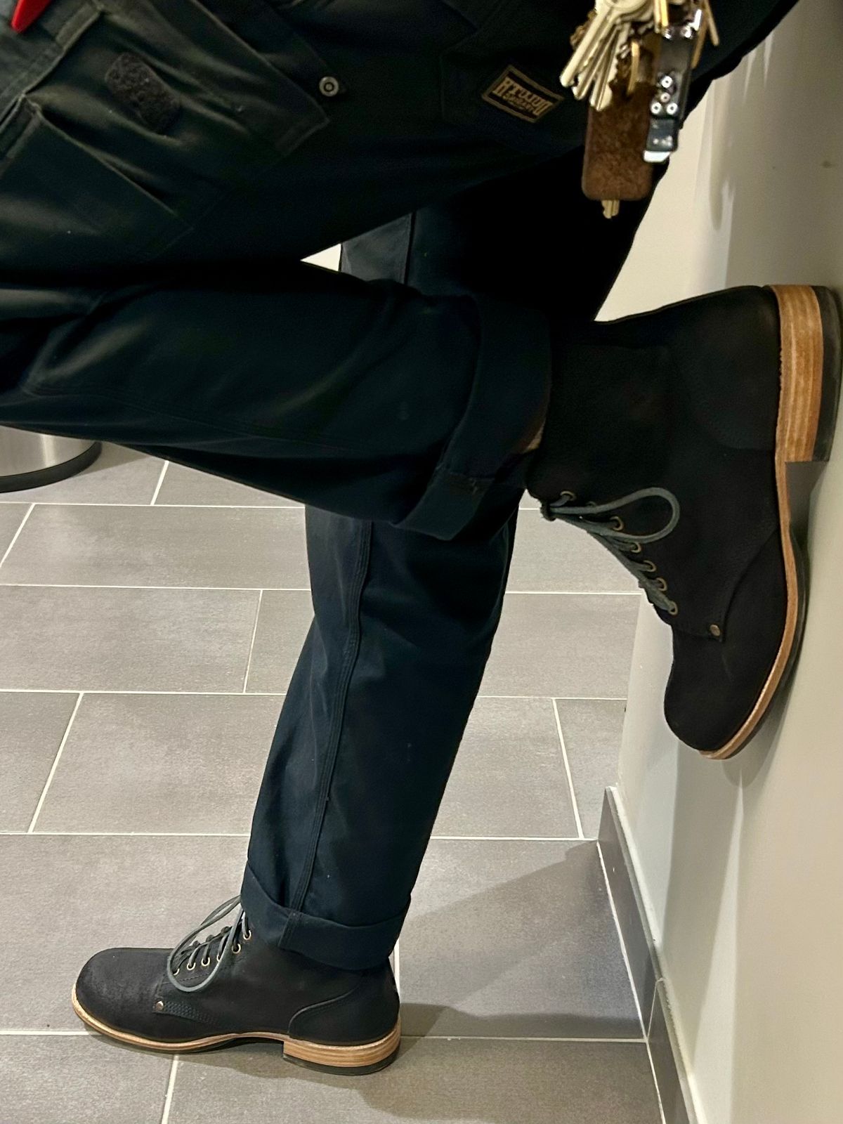 Photo by Vic on July 10, 2026 of the Goral Bradwell WW1 Replica in C.F. Stead Black Waxy Commander Suede.